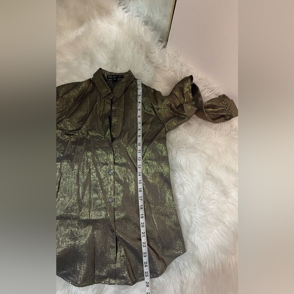 #598 Elizabeth & James Metallic Blouse size XS - Picture 6 of 8
